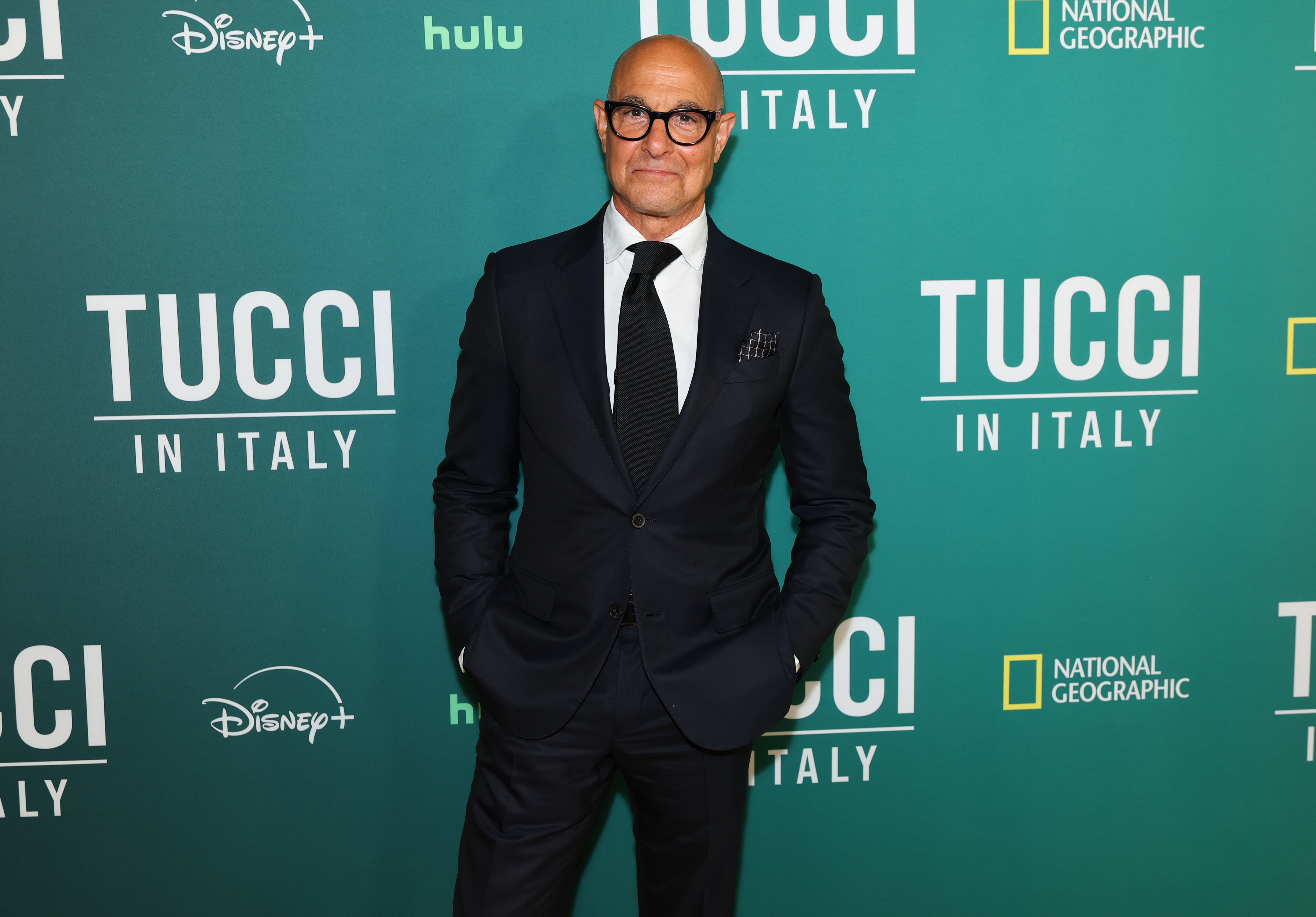 Stanley Tucci attends NatGeo’s “Tucci in Italy” New York Premiere on April 28, 2025 in New York City.